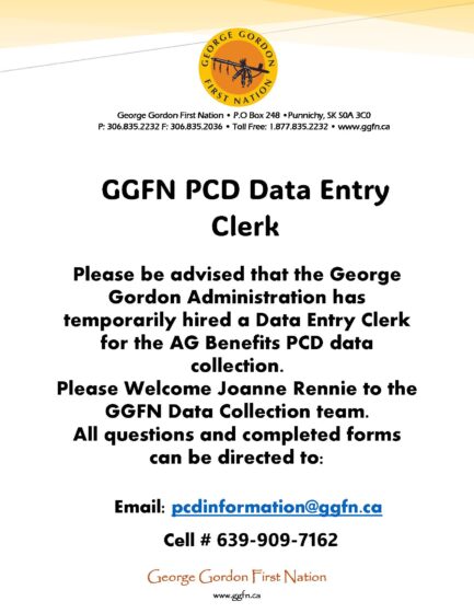 Announcement of PCD Data Entry Clerk