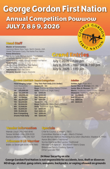George Gordon First Nation Annual Competition Pow Wow | July 7-9, 2026